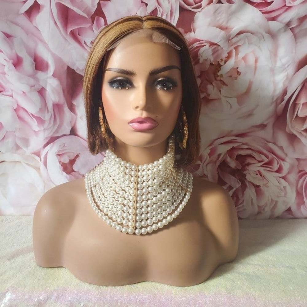 100% highlighted human hair bob wig